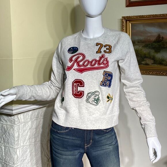 Vintage Roots Varsity Patches Crew Sweatshirt - Picture 1 of 14